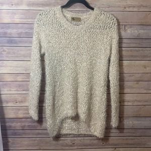 Anthropologie Katsumi Eyelash Soft Ivory Sweater Size Medium SOFT